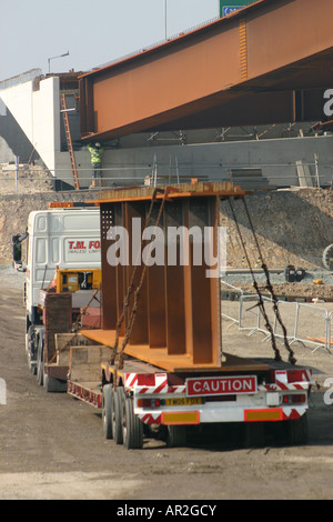 machinery road construction site large girder Stock Photo