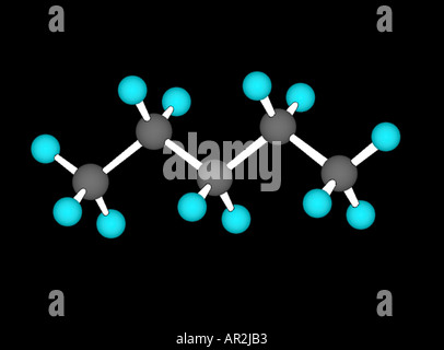 3D computer model of the pentane molecule Stock Photo - Alamy