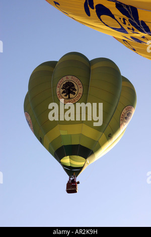 Balloon Reg No. G-BRRR Green Kent and Sussex Tree Surgeons, just taken off, with several other balloons Stock Photo