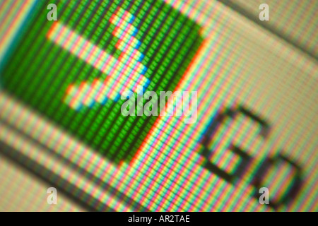 Arrow and go sign on computer screen Stock Photo