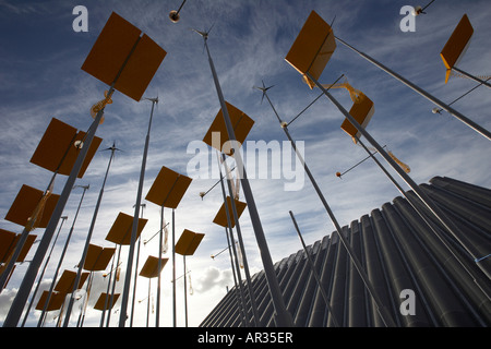 wind turbines and solar panels form alternative enery plant close ...