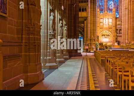 Inside Detail of the Anglican Cathedral Church of Christ in Liverpool Stock Photo