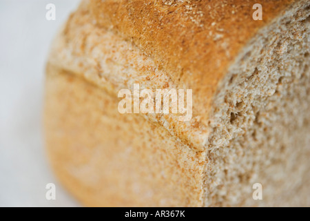 Wholemeal uncut loaf of bread. Stock Photo