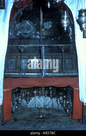 Grotto of the Nativity in the Church of the Nativity in Bethlehem, Holy Land Stock Photo