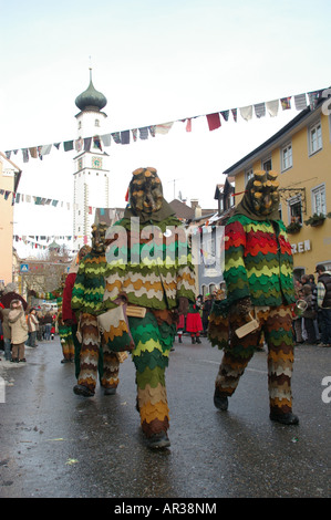 Swabian Alemannic carnival in Isny South Germany Schwäbisch Alemannische Fastnacht in Isny im Allgäu Fasching Fastnacht or Fasne Stock Photo