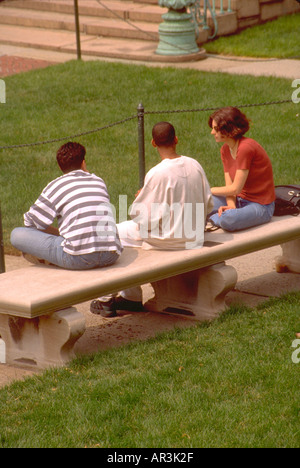 Friends age 19 hanging out at Columbia University. New York New York USA Stock Photo