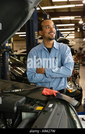 African male auto mechanic in shop Stock Photo