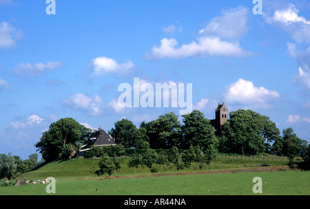 Netherlands Friesland Hogebeintum Terp Agriculture Farm Fryslan Stock Photo