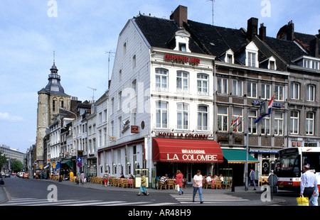 Maastricht Netherlands restaurant bar pavement pub Stock Photo