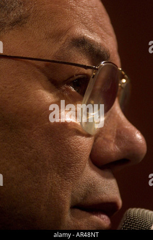 Colin Powell at Senate Foreign Relations on his nomination for Secretary of State. Stock Photo
