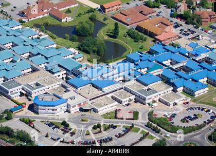 Aerial view of Bournemouth hospital and grounds.  Dorset.  (Royal Bournemouth Hospital). UK. Stock Photo