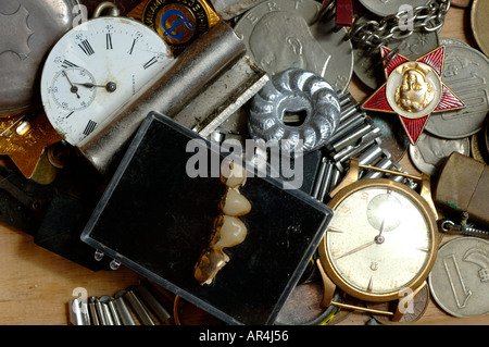 Collection of old stuff items Stock Photo