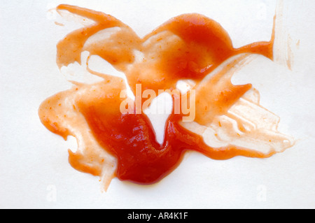 Leftover of Ketchup condiment sauce Stock Photo