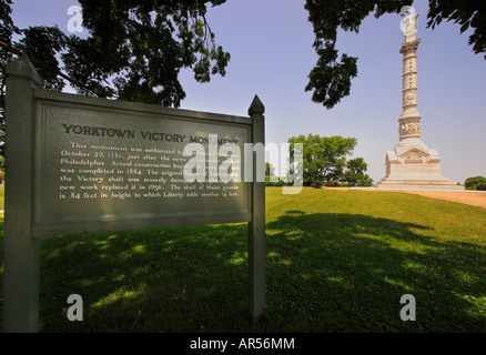 Yorktown Victory Monument, Colonial National Historical Park, Yorktown, Virginia, USA Stock Photo