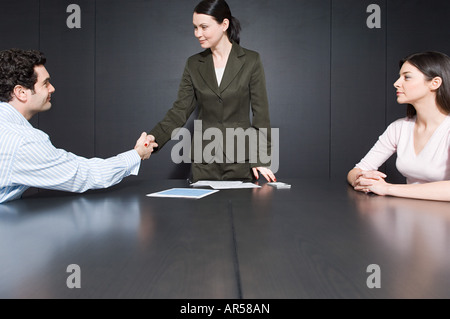 Man shaking hands with divorce lawyer Stock Photo