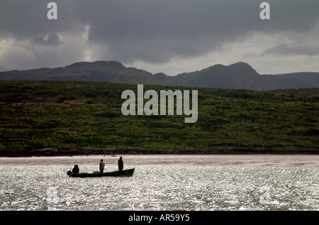 Ardara County Donegal Ireland Salmon fishermen at work Stock Photo