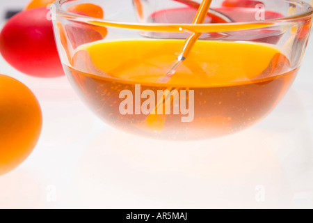 Colouring Easter eggs Stock Photo