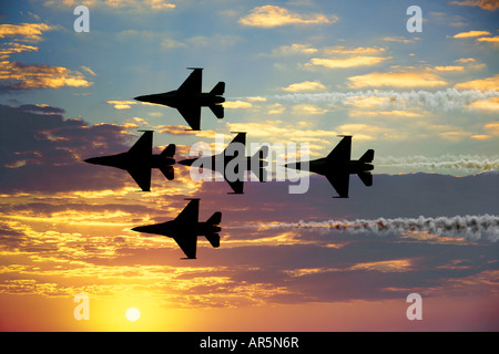 U.S. Thunderbirds in flight at airshow, Smyrna, Tennessee Stock Photo