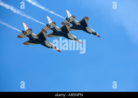 U.S. Thunderbirds in flight at airshow, Smyrna, Tennessee Stock Photo