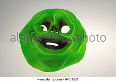 A green halloween mask Stock Photo