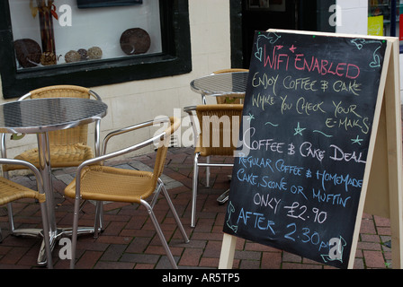 WiFi enabled cafe. Wireless network, internet hotspot
