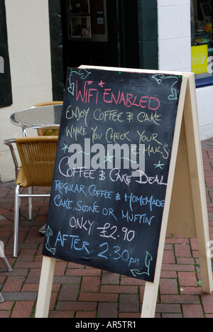 WiFi enabled cafe. Wireless network, internet hotspot