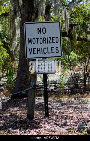 No Motorized Vehicles Sign Stock Photo