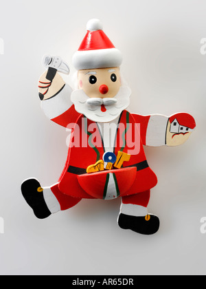 festive wooden father Christmas Stock Photo
