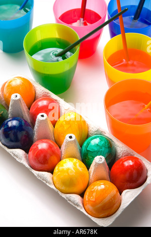 Colouring Easter eggs Stock Photo