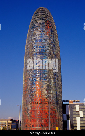 Agbar Tower 142 m by Jean Nouvel Plaça de les Glòries Barcelona Catalonia Spain Stock Photo