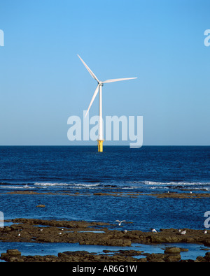 Wind turbine in sea Stock Photo