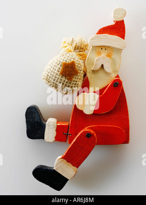 festive wooden "father Christmas" Stock Photo
