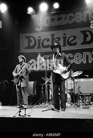 Otis Rush playing at the Roundhouse, Camden, London on 27 October 1981, as part of the Camden Jazz Festival. Stock Photo