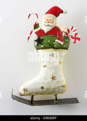 festive wooden "father Christmas" Stock Photo