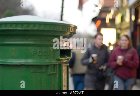 An Irish postal mailbox in Nassau Street in Dublin, Ireland Stock Photo