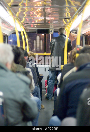Scene from top deck on a double decker bus in Dublin Ireland Stock Photo