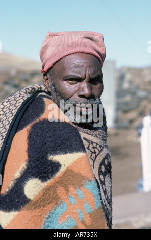 Basotho tribesman in Lesotho, south africa Stock Photo