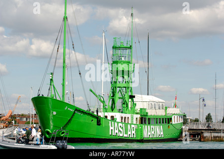 the lightship at the entrance to haslar yacht boat marina at gosport portsmouth dockyard Stock Photo