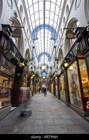 The interior of Thornton's Arcade shopping center on Briggate street in Leeds UK December 12, 2007 Stock Photo