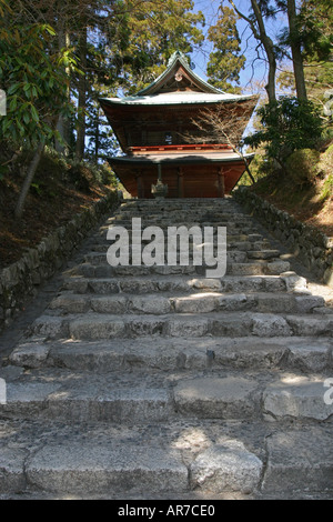 Steps up to Enryakuji temple on Mt Hiei zan in Kyoto Japan Asia an iconic view of Japan Stock Photo