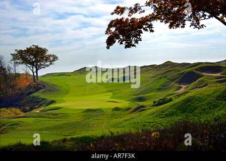 Whistling Straits Golf Course Kohler Wisconsin USA, 9th hole, downhill ...