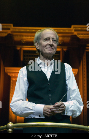 Oscar winning British film composer John Barry (1933-2011) in concert at Royal Albert Hall, London, UK. 28th September 2006. Stock Photo