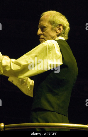 Oscar winning British film composer John Barry (1933-2011) in concert at Royal Albert Hall, London, UK. 28th September 2006. Stock Photo