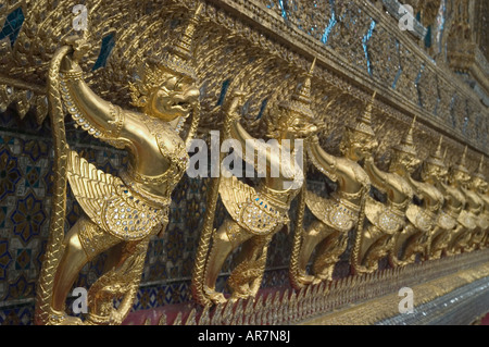 Garuda detail adorning the outer walls of the Temple of the Emerald Buddha, The Grand Royal Palace Bangkok, Thailand Stock Photo