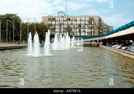 The fountain at the Yitzhak Rabin square Tel Aviv Israel Stock Photo