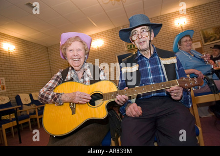 Elderly residents of a UK car home. Stock Photo