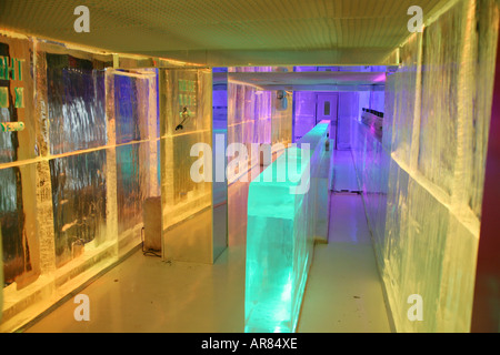 The Ice bar in the Kube hotel in Paris The temperature inside is kept at 10 degrees to keep the ice from melting Stock Photo