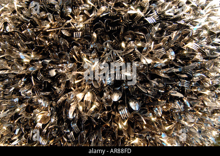 Artistic display of cutlery Stock Photo