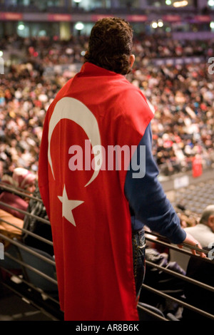 Young man with a turkish flag. Stock Photo