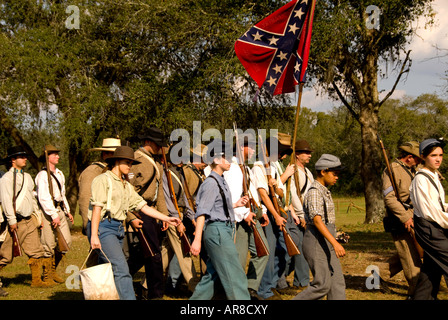 Civil war battle reenactment of Townsends in Mt. Dora Florida Stock Photo